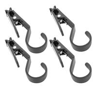 4pcs Tent Hook Clamp for Camping Canopy and Rope Outdoor Black Pp | Multi Functional Design, Stable Teeth, Easy Removal, Unique Toothed Press Mouth, for Camping Use