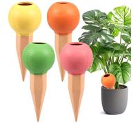 4Pcs Terracotta Self-Watering Spike Clay Plant Watering Globes, Automatic Watering Devices, 150ML Slow Release Irrigation Stakes Moisture 2-3 Days Moisture for Indoor and Outdoor Plant(Style 2)