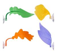 4pcs Terrarium Betta Leaf Hammocks Decor for Frogs & Lizards, Multi-Color Frog Habitat Bed Platform with Suction Cups Fish Reptile Decorations Terrarium Tank Accessories for African Dwarf Turtle Toad