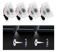 4pcs Tesla Puddle Lights Car Door Lamp Logo Projector, Ultra-Light LED 3D Laser Ghost Shadow Light, Invitation Lights for Model 3 YSX Accessories