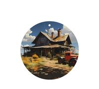 4pcs Texas Farm Tractor Car Aroma Diffuser Round Shape Hanging Fragrance Tablet Car Interior Decoration Closet Shoe Closet Fragrance Freshener