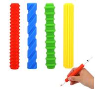 4pcs Textured Silicone Pencil Grips, Colorful Rubber Pen Fidget Holder Sleeves Fidget Handwriting Writing Aid Tool for Kids Children & Adults for Focus Calm Fine Motor Skills Improvement Accessories