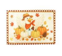 4pcs Thanksgiving Placemats, 18x12 Inch Durable Fall Pumpkin Maple Leaf Table Mats Adorable Thanksgiving Table Decoration Accessories for Home Party Dining Decor