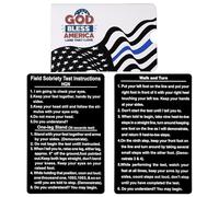 4PCS Thick Metal SFST Card Law Enforcement Standardized Field Sobriety Test Clues Instruction, Black Metal Bend-Resistant SFST/HGN Card for Police Accessories Gear Gifts