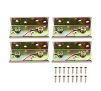 4PCS Thickened Bed Hinge Furniture Invisible Bed Connector Heavy Duty Bed Rail Fitting Colour Plated Screw Bed Hook Length 91MM/3.6Inch for Headboard and Footboard Fixing