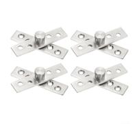 4PCS Thickened Stainless Steel Pivot Hinge for 360 Degree Full Circle Rotation Center Mounted Hinge for Wardrobe Kitchen Cabinet and Secret Door Use