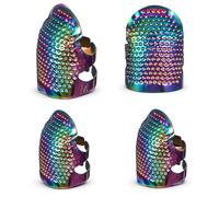 4PCS Thimble Finger Protector, Adjustable Thimbles for Hand Sewing Quilting Craft Accessories for DIY Sewing Tools Needlework Cross Stitch Embroidery(Dazzle, 2 Sizes)