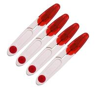 4PCS Thread Snips Sewing Snippers, Cross Stitch Scissors Plastic Handle Cutters Clippers with Cover for Fishing, Clothes Embroidery Craft (Red)