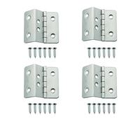 4pcs Three-Folding Folding Hinges, 41x15mm Vintage Decorative Hinges with 24 Screws for Cabinet Door Luggage Jewelry Box Wooden Case Wardrobe