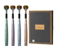 4Pcs Three-Sided Toothbrushes, Soft Bristle Toothbrush for Adults U-Shaped Toothbrush Non-Slip Cleaning Toothbrush