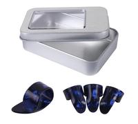 4Pcs Thumb And Finger Picks Guitar Fingerstyle Thumb Plectrums Picks Flat Thumbpicks Replacement Guitar Finger For Acoustic Bass Banjos