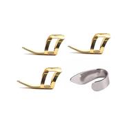 4pcs Thumb and Finger Picks LA03C Stainless Steel for Guitar Playing | Silver Thumb Sleeve and Three Golden Finger Sleeves, Comfortable Lightweight Fit for Guitarists, Bass Players and Ukulele
