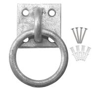 4Pcs Tie Ring on Plate 50mm x 50mm, Tie Rings for Horses, Horse Haynet Ring Heavy Duty Hay Nets Horse Pony Equestrian Horse Hay Net Tack Tie up Stable Ring Hook