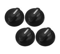 4pcs Timer Knob Replacement for Oven, 6mm D Shaft Black Abs Control