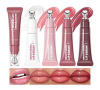 4Pcs Tinted Lip Gloss Set, Hydrating Lip Plumper High Shine Glass Finish Lip Jam, Long-Lasting Liquid Lipstick, Moisturizing Jelly Lipstick, Lip Gloss for Women