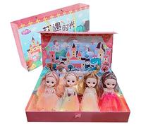 4Pcs Tiny Plasitc Dolls For Girls Kits With Clothes Decorations Little Re-born Babies Stuff