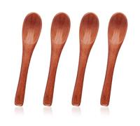 4pcs Tiny Wooden Spoons, Wooden Spoon Set Mini Condiment Spoons Handmade Tiny Soup Wooden Spoon Small Wooden Utensils Spoons for Spices Jars Honey Coffee Tea Yoghurt Sugar Cooking Eating