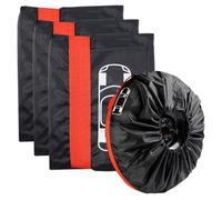 4pcs Tire Cover Waterproof Dustproof Spare Tire Covers For Rv Trailer Suv, 19-23 Inch, Black Red