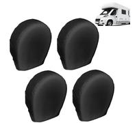 4Pcs Tire Covers, Black Waterproof Dust-Proof Oxford Motorhome Wheel Protective Cover, Sun UV Tires Protector, Tire Wheel Protector for RV Trailer Camper (M)
