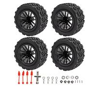 4Pcs Tire Diameter 11.5cm/4.5in 1/10 on Road Touring Car Wheels and Tires 12mm Hex Off Road Short Course Truck Tyres