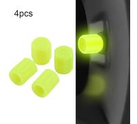 4PCS Tire Valve Protective Fluorescent Luminous Design for Cars and Bicycles (Yellow)