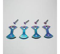 4pcs Titanium Bike Locking Pedal Bicycle Pedal Plate Bow Tie Shape(Rainbow)