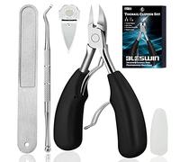 4PCS Toe Nail Clipper for Ingrown or Thick Toenails,Toenails Trimmer and Professional Podiatrist Toenail Nipper for Seniors with Surgical Stainless Steel Surper Sharp Blades Soft Grip Handle