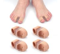 4pcs Toe Separators, Gel Correct Toes Toe Spacers with 2 Loops Breathable Hammertoes Straightener for Overlapping Toes Corrector Elastic Toe Aligners for Women Men