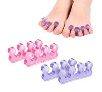 4Pcs Toe Spacers, Gel Toe Separators for Nail Varnish, Straighteners and Correctors for Pedicure Manicure Nail Art, Overlapping Toes, Bunions, Hammer Toe, Foot Pain Relief (purple+pink)