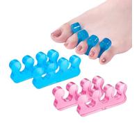 4Pcs Toe Spacers, Gel Toe Separators for Nail Varnish, Straighteners and Correctors for Pedicure Manicure Nail Art, Overlapping Toes, Bunions, Hammer Toe, Foot Pain Relief (blue+pink)