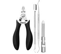 4Pcs Toenail Clippers Set for Ingrown Thick Toenails Nail Clippers Set Professional Heavy Duty Toenail Clippers,Black Set,2