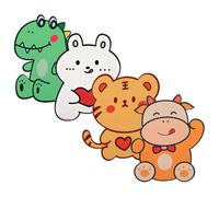 4pcs Toilet Lid Odor Removal Sticker Cartoon Animal Pattern Felt