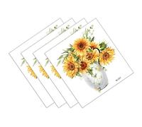 4pcs Toilet Lid Sticker Sunflower Pattern Waterproof Yellow PVC