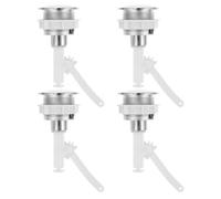 4pcs Toilet Replacement Button, Top Mounted Single Push Flush Switch | White Plastic, 39-45mm Mounting Hole, Vintage Style, Smooth Bright Finish, for Single-flush Toilets and DIY Bathroom Repairs