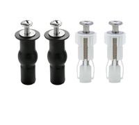 4Pcs Toilet Seat Fittings,Toilet Seat Screws,Universal Toilet Lid Seat Hinges Bolts Fixings Expanding Rubber Top Nuts Screw Fix WC Blind Hole Fittings,Toilet Seat Fixings and Fixtures Replacement Kit