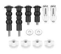 4Pcs Toilet Seat Screws Assortment, Toilet Seat Expanding Rubber Fittings WC Blind Hole Fixings Top Nuts Screw Kit