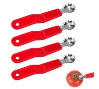 4pcs Tomato Corer Core Tools, Stainless Steel Strawberry Huller Fruit & Vegetable Stem Remover Practical Kitchen Tool for Dessert & Salad Prep