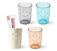 4Pcs Toothbrush Holder Plastic Cups, Tumbler Drinking Cups Electric Toothbrush Makeup Brush Holder for Bathroom, 300ml Mouthwash Cup Portable for Travel Camping Tidy Bathroom Accessories
