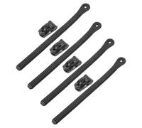 4pcs Toothed Rack Skate Strap with Plastic Ratchet Buckle | Replacement-friendly Black Polymer Strap with Stainless Steel Roller Buckles, Wear Resistant for Outdoor Skate Parks