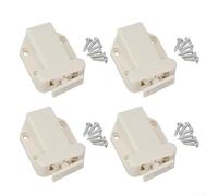4PCS Touch Release Latch Set Push To Open Mechanism for Kitchen and Cabinet Use with Installation Screws (White)