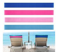 4Pcs Towel Bands for Beach, Sun Loungers, Beach Chair Towel Clips, Stretch Silicone Chair Bands Not Easily Broken, Elastic Windproof Beach Accessories for Summer