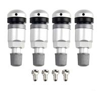 4pcs TPMS Tire Pressure Sensor Valve Stem Repair Kit Compatible with for BMW 5 Series, Metal Replacement Sensors for Front Left Rear Right Wheels, Direct Fit Monitor System with Silver Finish