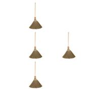 4pcs Traditional Handwoven Corn Whisk Broom with Wooden Handle | Detachable Design, Soft Straw Bristles, Lightweight Handheld Form, Gentle on Delicate Surfaces, Suitable for Household Chores