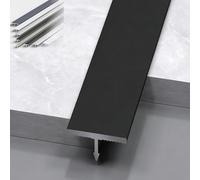 4Pcs Transition Strip Aluminum T-molding, 3 Inch, Matte Doorway Edge Trim, Divider Strips, Joining Flooring Tile Gaps, Tile to Laminate Flooring(Black,10mm/0.4inch)