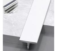 4Pcs Transition Strip Aluminum T-molding, 3 Inch, Matte Doorway Edge Trim, Divider Strips, Joining Flooring Tile Gaps, Tile to Laminate Flooring(White,12mm/0.47inch)