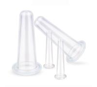 4Pcs Transparent Massage Cupping Set Silicone Mini Facial Cups Face Massager Helper Skin Care Neck Back Eyes Massaging Cup Safe to Use, Don't Worry About Burns Health Facial Skin Care Sets and Kits