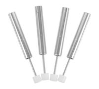 4pcs Trash Can Lid Damper Piston Hinge, 8mm Stainless Steel Soft Close | White Plastic Body, 20mm Damping Control, Shock Absorption for Offices and Homes