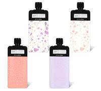 4PCS Travel Pouches for Toiletries, 3oz Refillable Leak Proof Empty Squeeze Pouches, Portable Travel Fluid Makeup Packing Pouches for Shampoo Conditioner Lotion Body Wash, Style 3