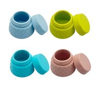 4Pcs Travel Size Containers 30ML Silicone Cream Jars TSA Approved Makeup Container with Leak-proof Lid & Clear Storage Bag for Cosmetic Face Body Hand CreamContainers