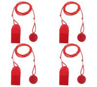 4pcs Treadmill Emergency Stop Magnet Safety Key Replacement Red Clip | Plastic and Magnet Build, Fail Safe Pull Stop Function, for Treadmill Owners and Gym Use